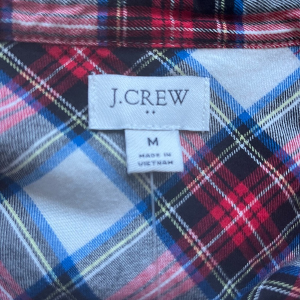 NWT J Crew Plaid Button Up - Picture 2 of 2
